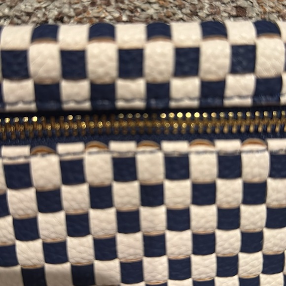 Checkered Navy and White Crossbody Bag - Picture 3 of 5